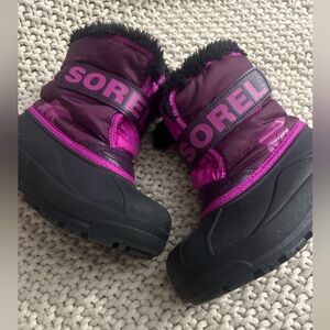 Sorel Kids' Magenta and Black Snow Boots